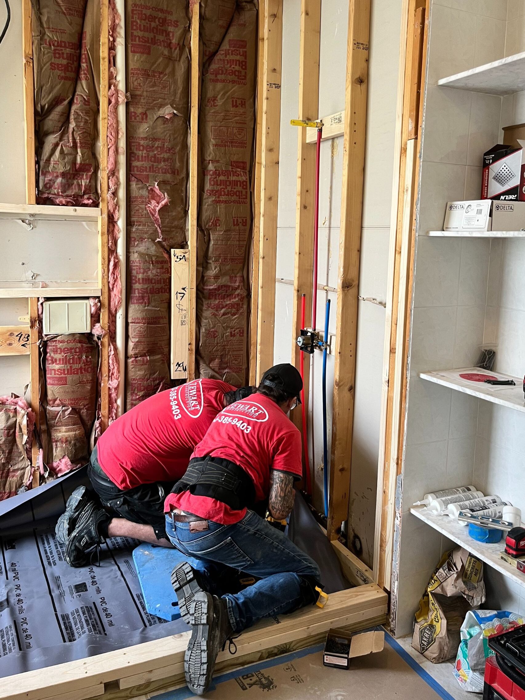 Stewart Construction crew remodeling a bathroom in Highlands County, FL