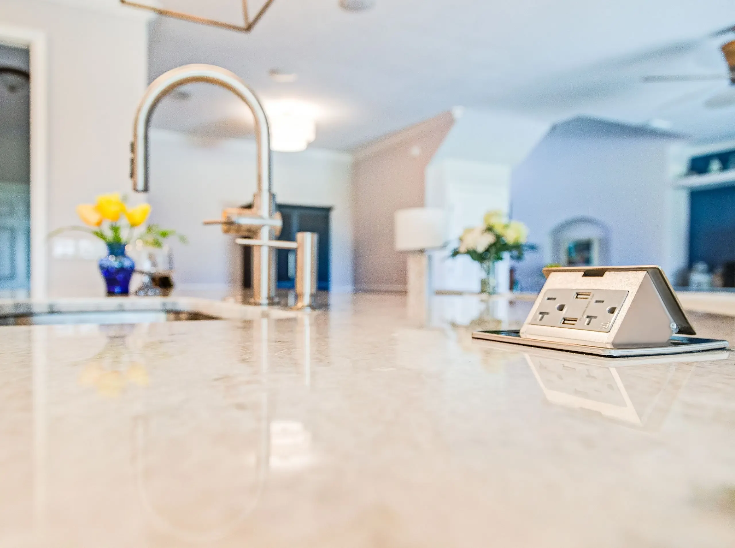 electrical outlet in a kitchen island, kitchen sink