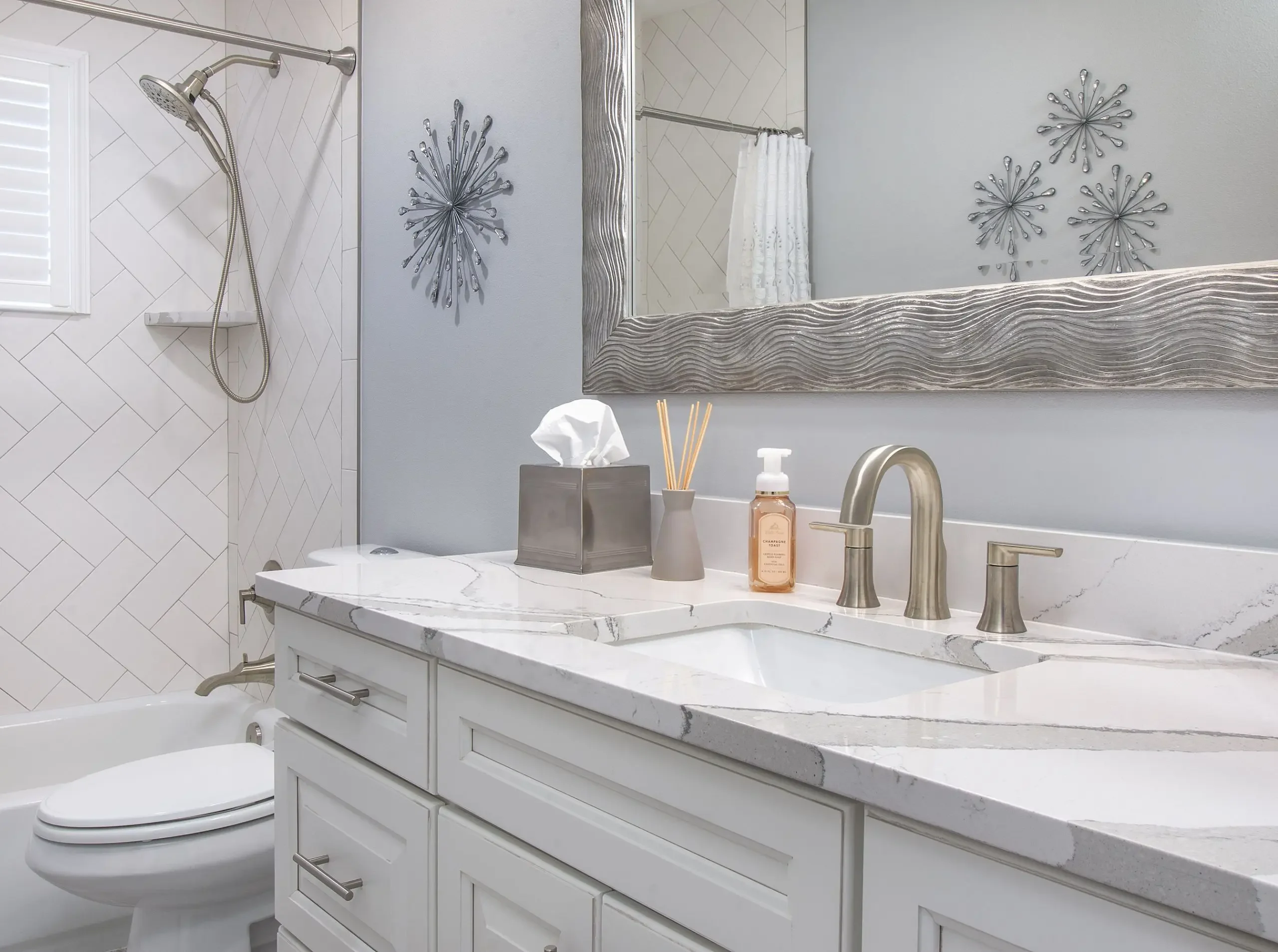 Timeless bathroom design with durable tile and vanity finishes